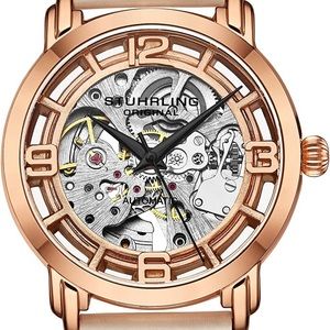 NWT Stuhrling Original Women’s 40MM “Winchester” Watch ~ Rose Gold/White